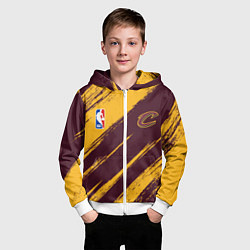 Толстовка на молнии детская Кливленд Кавальерс - команда НБА, цвет: 3D-белый — фото 2