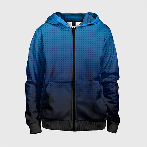 Детская толстовка на молнии Из голубого в чёрный градиент с точками / 3D-Черный – фото 1