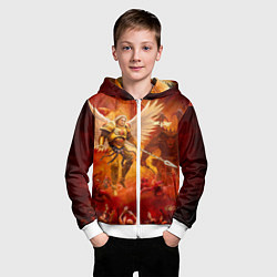 Толстовка на молнии детская Сангвиний великий ангел, цвет: 3D-белый — фото 2