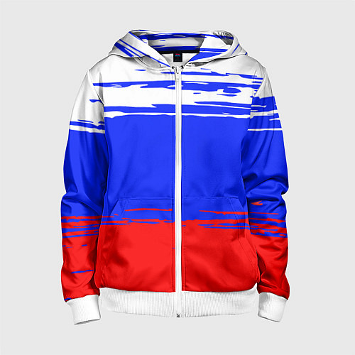 Детская толстовка на молнии Патриот - флаг / 3D-Белый – фото 1
