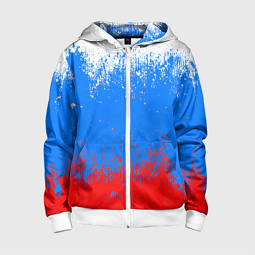 Детская толстовка на молнии Патриот - флаг / 3D-Белый – фото 1