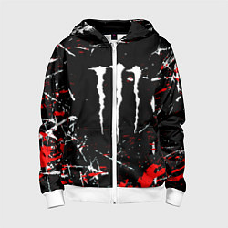 Детская толстовка на молнии Monster energy штрихи