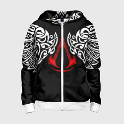 Детская толстовка на молнии Силуэт ворона - Aссасинс Крид