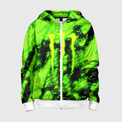 Детская толстовка на молнии Monster energy кислотное лого