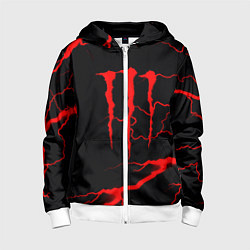 Детская толстовка на молнии Monster energy storm red