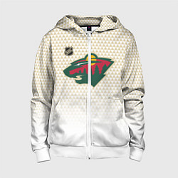 Толстовка на молнии детская Миннесота Уайлд - белый градиент, цвет: 3D-белый