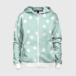 Толстовка на молнии детская Снежная морская пена, цвет: 3D-белый