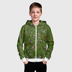 Толстовка на молнии детская Земли Сопряжения - Герои 3, цвет: 3D-белый — фото 2