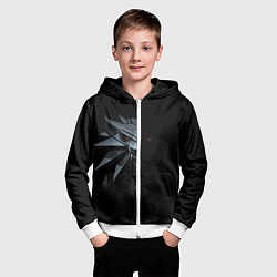 Толстовка на молнии детская Зверь в полумраке - Ведьмак 3, цвет: 3D-белый — фото 2