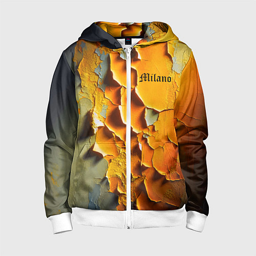 Детская толстовка на молнии Peeling plaster - Milano / 3D-Белый – фото 1