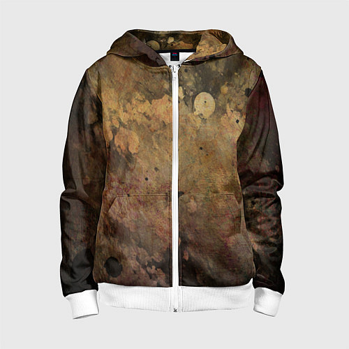 Детская толстовка на молнии Абстракция - dark pink paint spill / 3D-Белый – фото 1