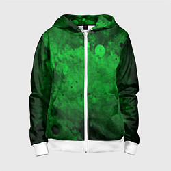 Детская толстовка на молнии Абстракция - green acid stains