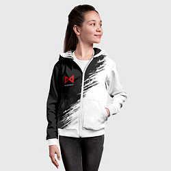 Толстовка на молнии детская Монарх красный лого, цвет: 3D-белый — фото 2