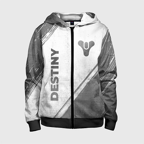 Детская толстовка на молнии Destiny - white gradient вертикально / 3D-Черный – фото 1