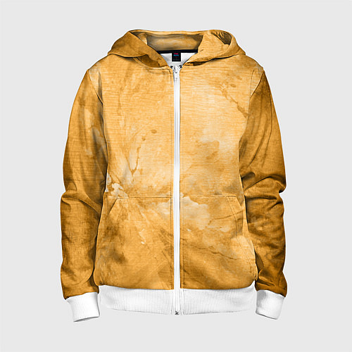 Детская толстовка на молнии Абстракция - bright yellow / 3D-Белый – фото 1