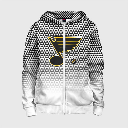 Детская толстовка на молнии Сент Луис Блюз - белый градиент / 3D-Белый – фото 1