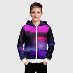 Толстовка на молнии детская A Journey on the planet, цвет: 3D-белый — фото 2