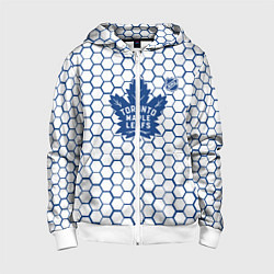 Детская толстовка на молнии Торонто Мейпл Лифс - белые соты