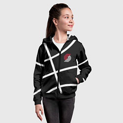 Толстовка на молнии детская Трэйл Блэйзерс - черный мяч, цвет: 3D-черный — фото 2