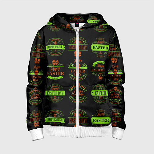 Детская толстовка на молнии Easter holidays / 3D-Белый – фото 1
