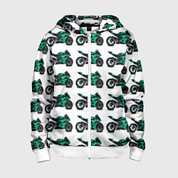 Детская толстовка на молнии Motorcycle turquoise