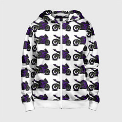 Детская толстовка на молнии The motorcycle is dark purple