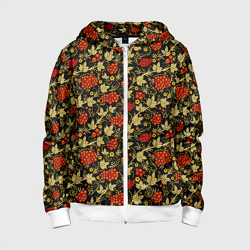 Детская толстовка на молнии Традиционный русский узор / 3D-Белый – фото 1