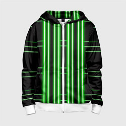 Толстовка на молнии детская Neon green, цвет: 3D-белый