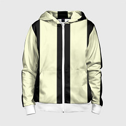 Толстовка на молнии детская Color black beige line, цвет: 3D-белый