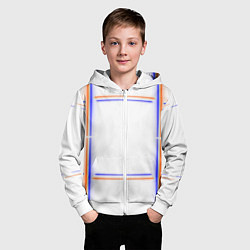 Толстовка на молнии детская Neon white orange light blue, цвет: 3D-белый — фото 2