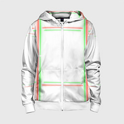 Толстовка на молнии детская Neon light green red, цвет: 3D-белый