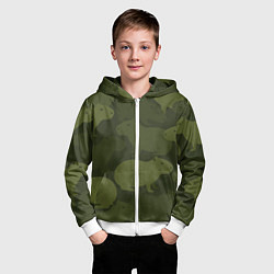 Толстовка на молнии детская Камуфляж из капибар, цвет: 3D-белый — фото 2