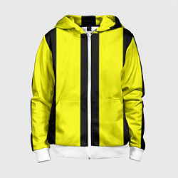 Толстовка на молнии детская Color yellow black line, цвет: 3D-белый