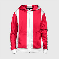 Детская толстовка на молнии Color red white line