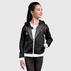 Толстовка на молнии детская Костюм финалиста 456 из игры в кальмара, цвет: 3D-белый — фото 2