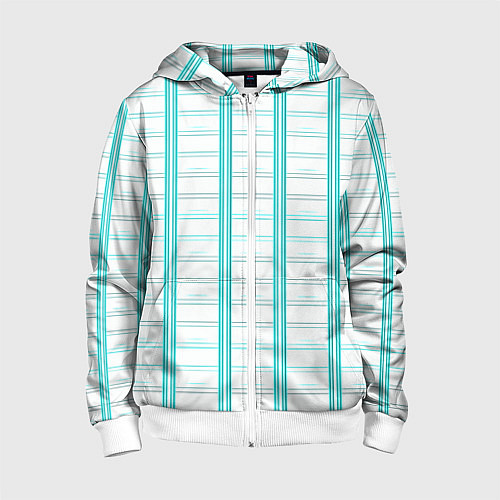 Детская толстовка на молнии Color white cage / 3D-Белый – фото 1