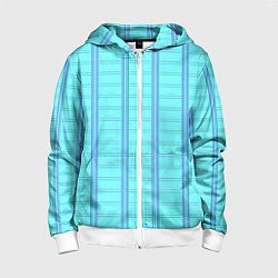 Детская толстовка на молнии Цвет голубая клетка