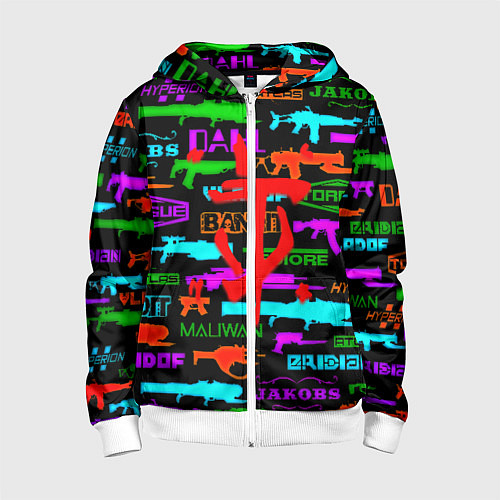 Детская толстовка на молнии Doom шутер паттерн / 3D-Белый – фото 1