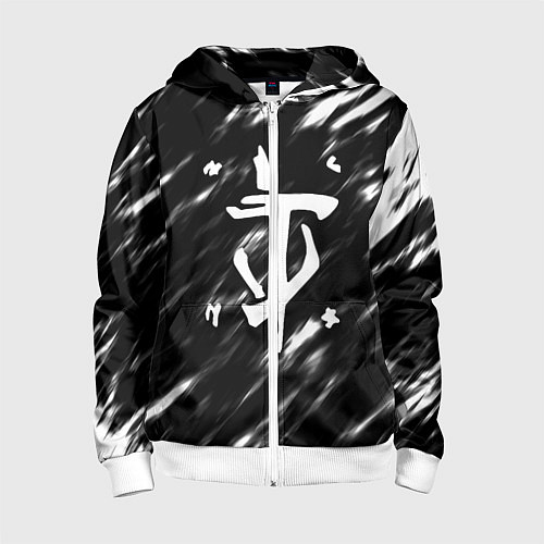 Детская толстовка на молнии Doom штрихи красок / 3D-Белый – фото 1