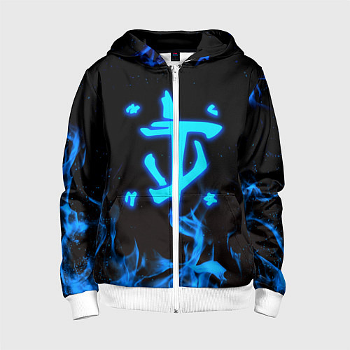 Детская толстовка на молнии Дум огонь лого / 3D-Белый – фото 1