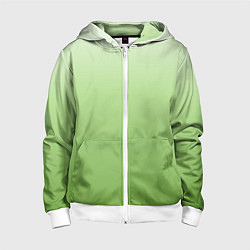 Толстовка на молнии детская Градиент нежно-зеленый, цвет: 3D-белый