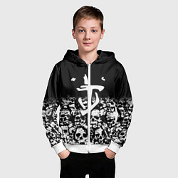 Толстовка на молнии детская Doom черепа, цвет: 3D-белый — фото 2