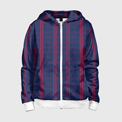 Детская толстовка на молнии Color blue cage pink stripes