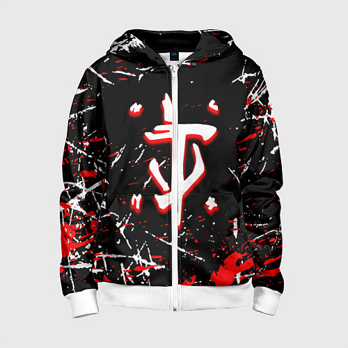 Детская толстовка на молнии Doom краски штрихи / 3D-Белый – фото 1