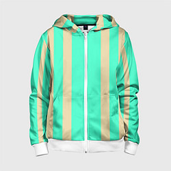 Детская толстовка на молнии Color blue beige stripes