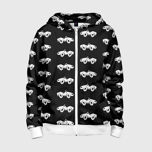 Детская толстовка на молнии Автомобили / 3D-Белый – фото 1