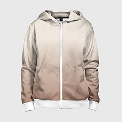 Толстовка на молнии детская Градиент песочный, цвет: 3D-белый