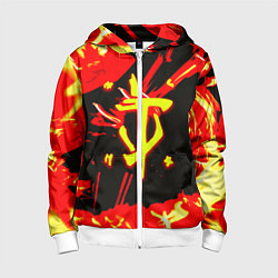 Детская толстовка на молнии Doom огненный