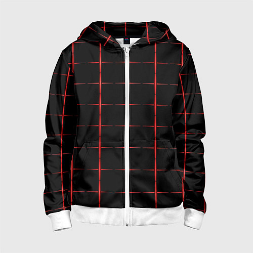 Детская толстовка на молнии Color black red crosses / 3D-Белый – фото 1