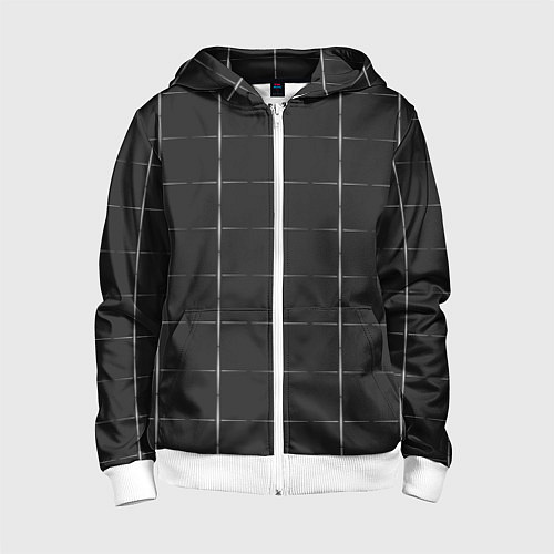 Детская толстовка на молнии Color grey white lines / 3D-Белый – фото 1